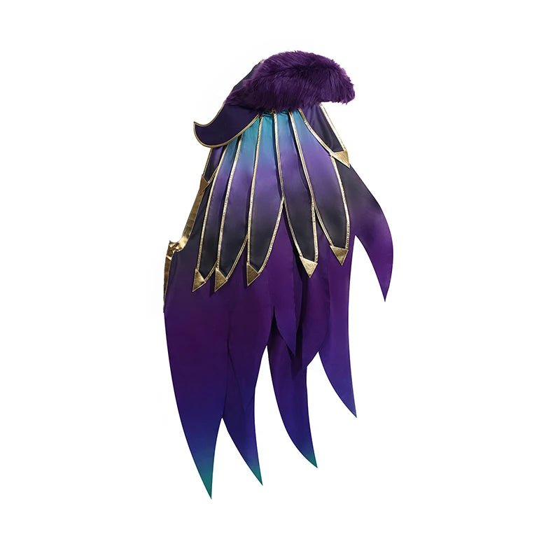 Fantasia Cosplay Xayah Guardião Estelar - Traje Feminino com Capa para Halloween e Carnaval - Estrela Cosplay