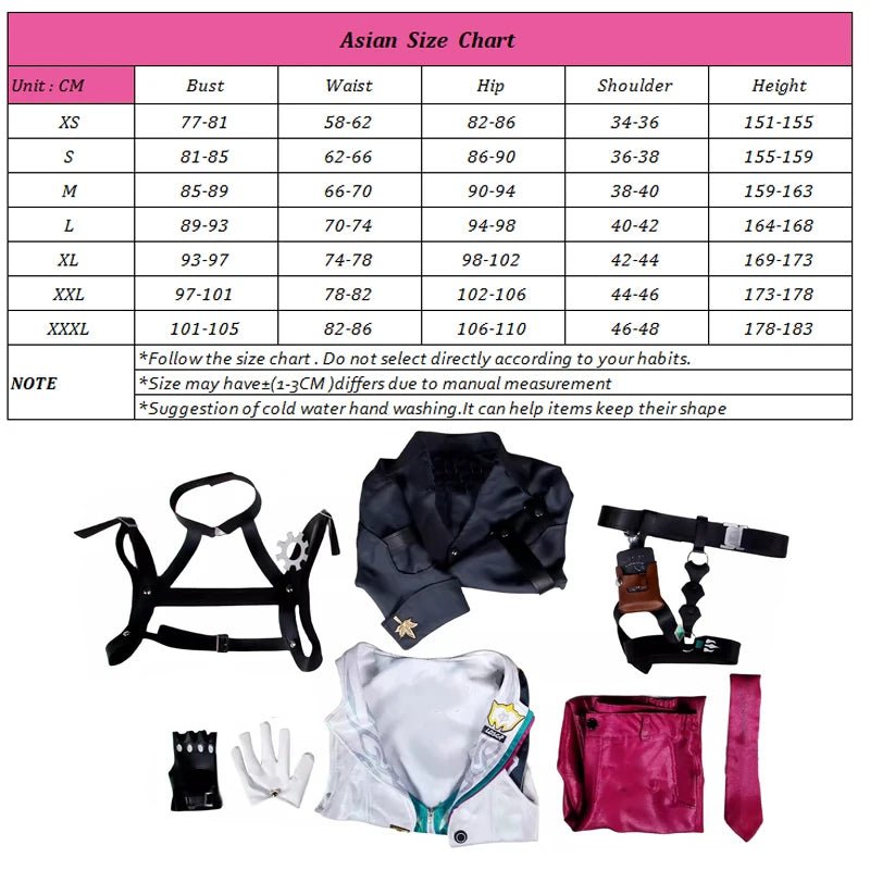 Fantasia Gallagher Honkai Star Rail - Oficial de Segurança Homem para Festa Halloween com Garrafa de Vinho - Estrela Cosplay