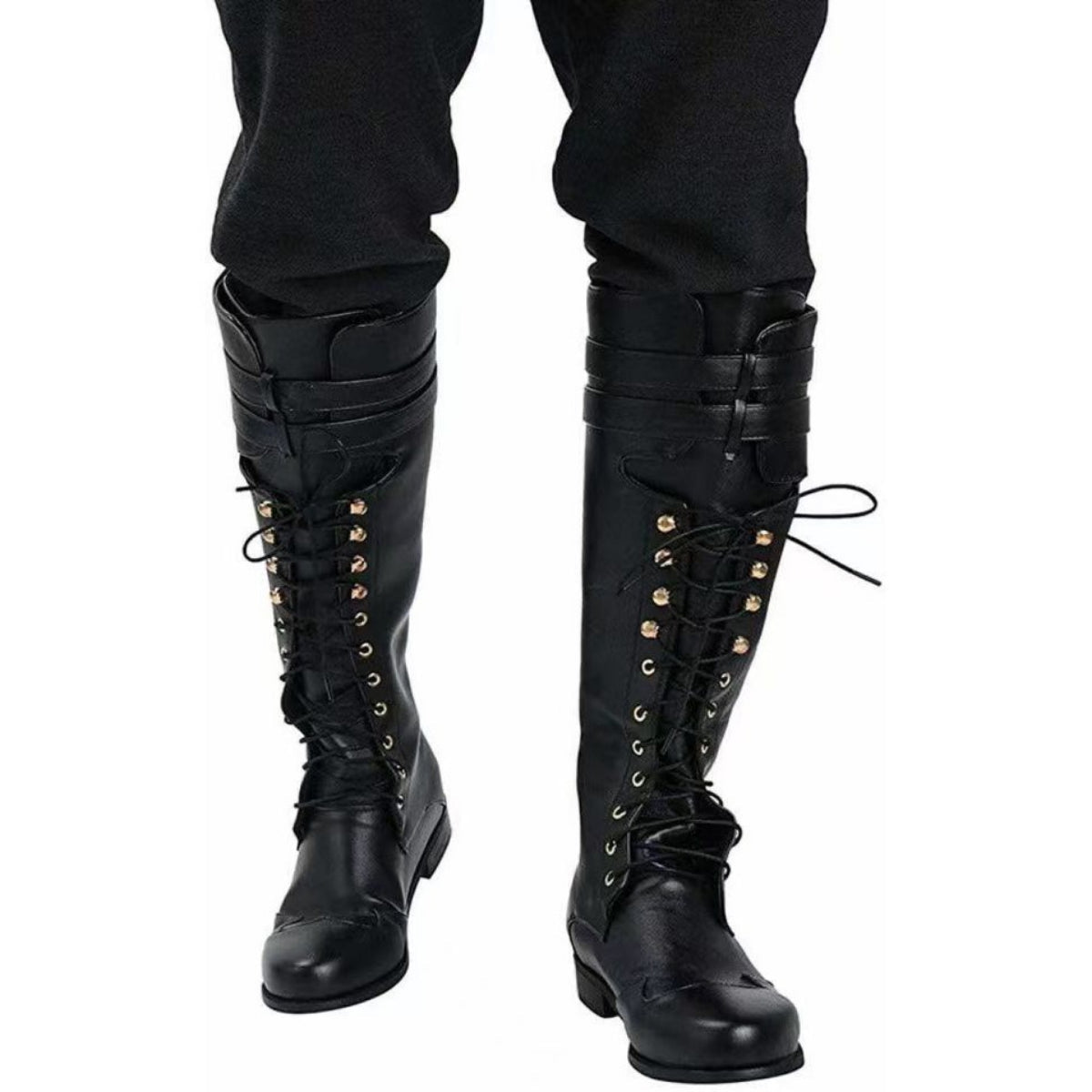 Botas de Cosplay Steampunk Medieval Pirata para Homens e Mulheres, Sapatos de Couro PU para LARP - Estrela Cosplay