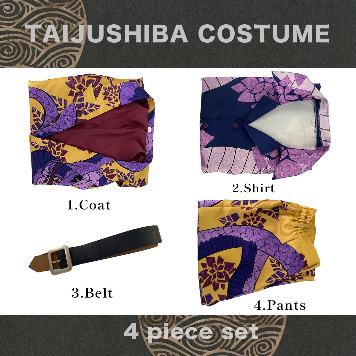 Traje de Cosplay Taiju Shiba Tokyo Anime - Camisa e Calça com Design de Serpente - Estrela Cosplay