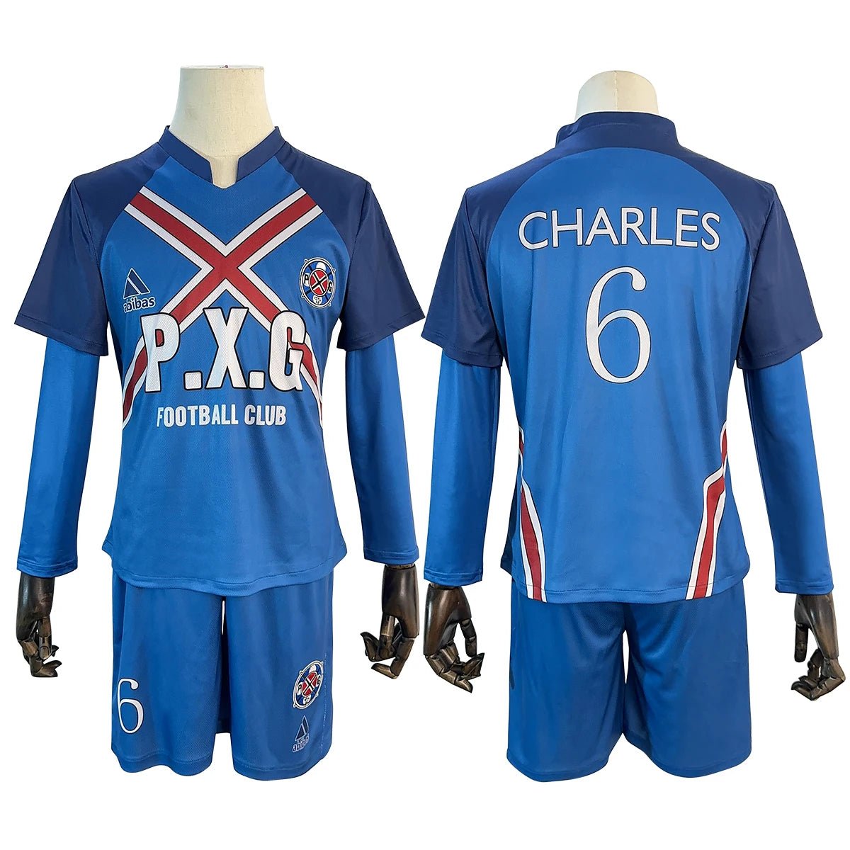 Uniforme de Futebol Charles Blue Lock Cosplay - Camisa, Shorts e Meias - Estrela Cosplay