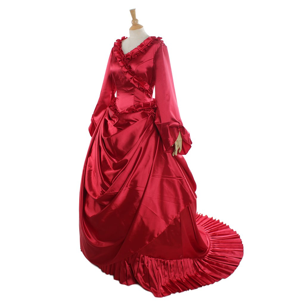 Vestido Vitoriano Vampiro Dracula Mina Vermelho Cosplay para Mulheres Traje de Festa Barroco - Estrela Cosplay