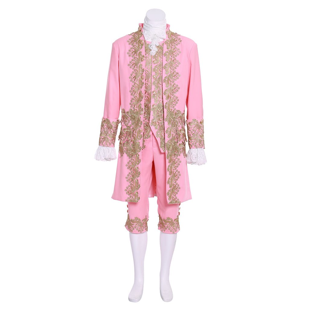 Terno Colonial Rococó Século 18 - Roupa de Corte Regência Rosa para Homem - Estrela Cosplay