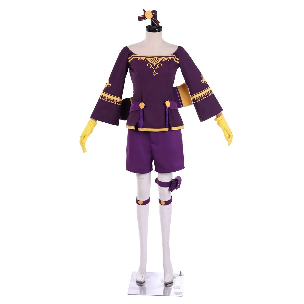 Fantasia Bernadetta Fire Emblem - Uniforme de Batalha Roxo para Mulher, Disfarce de Guerreira para Festa Halloween - Estrela Cosplay