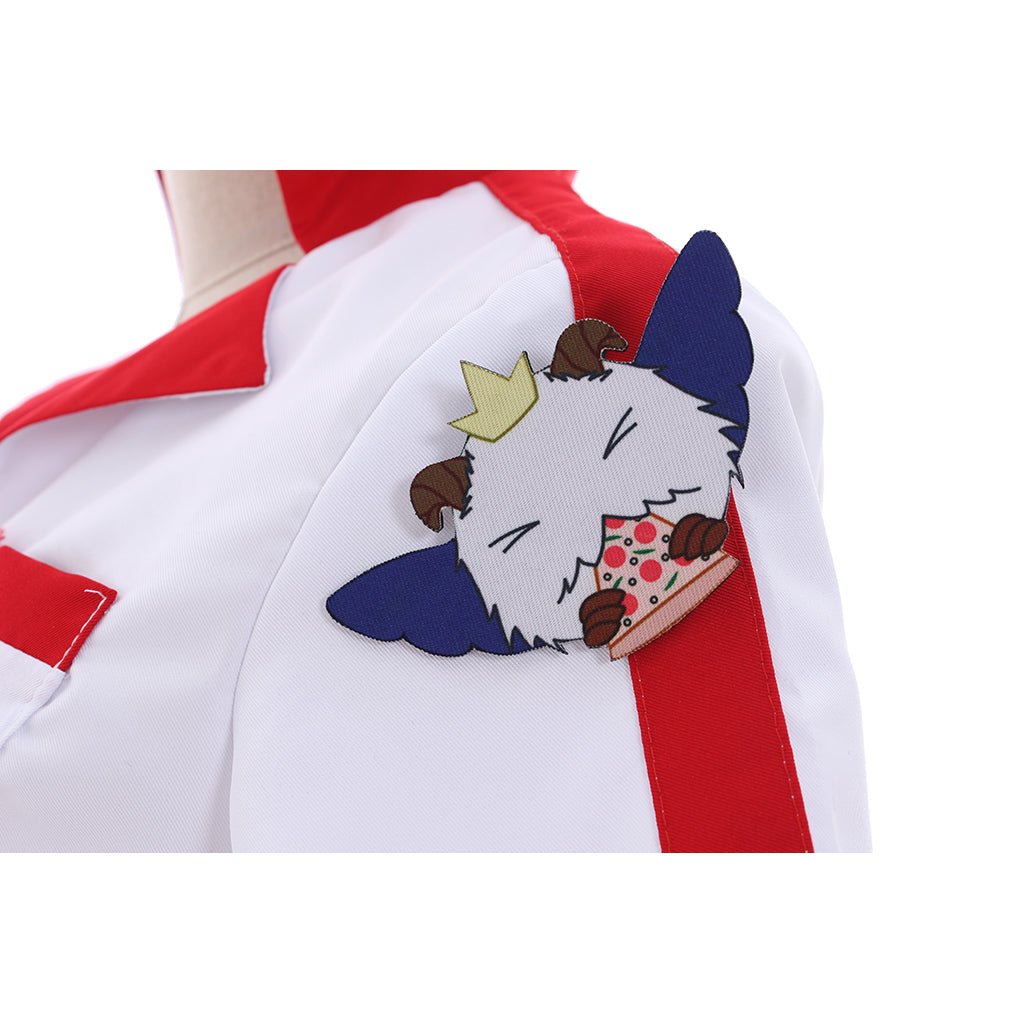 Fantasia de Cosplay Sivir Entrega de Pizza para Mulheres | Conjunto de Crop Top, Shorts e Chapéu - Estrela Cosplay