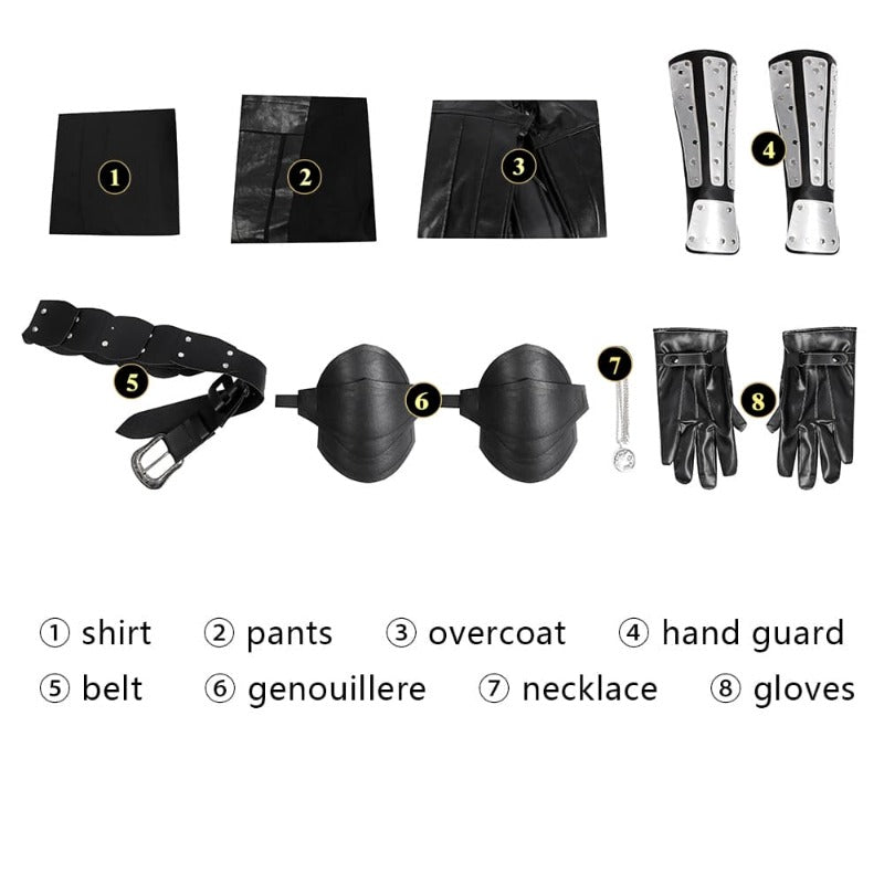 The Witcher 3: Wild Hunt Fantasia de Cosplay de Geralt para Homens – Casaco, Calças e Camisa – Traje de Halloween - Estrela Cosplay