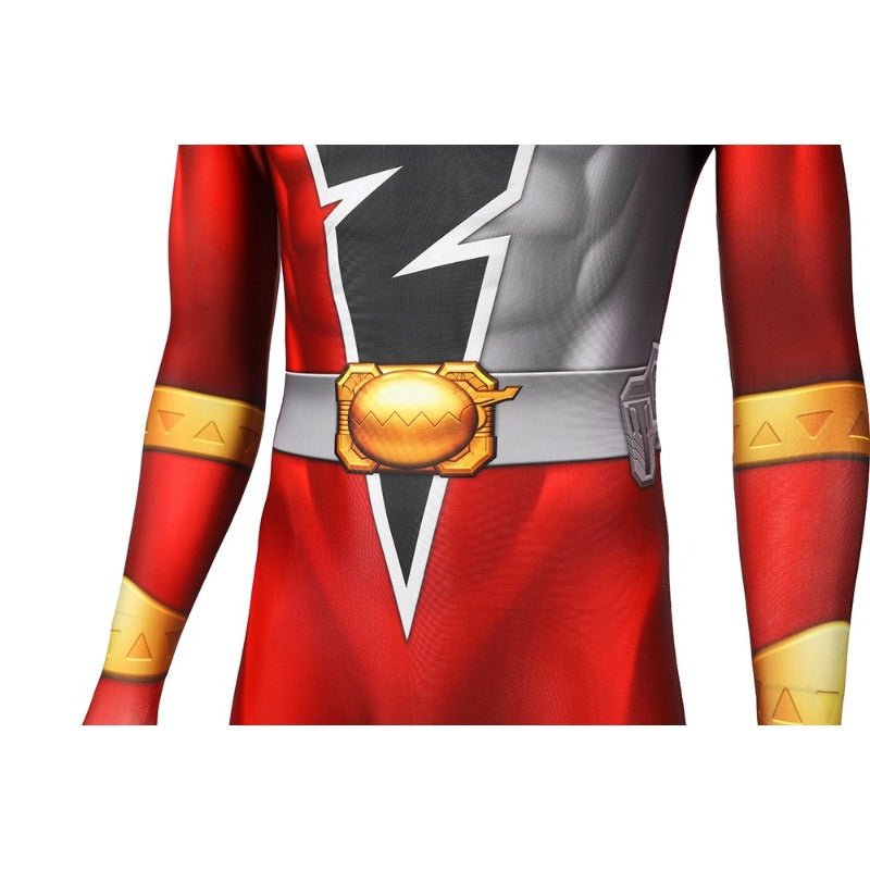 Fantasia de Cosplay Red Ranger KISHIRYU SENTAI RYUSOULGER - Traje de Spandex - Estrela Cosplay