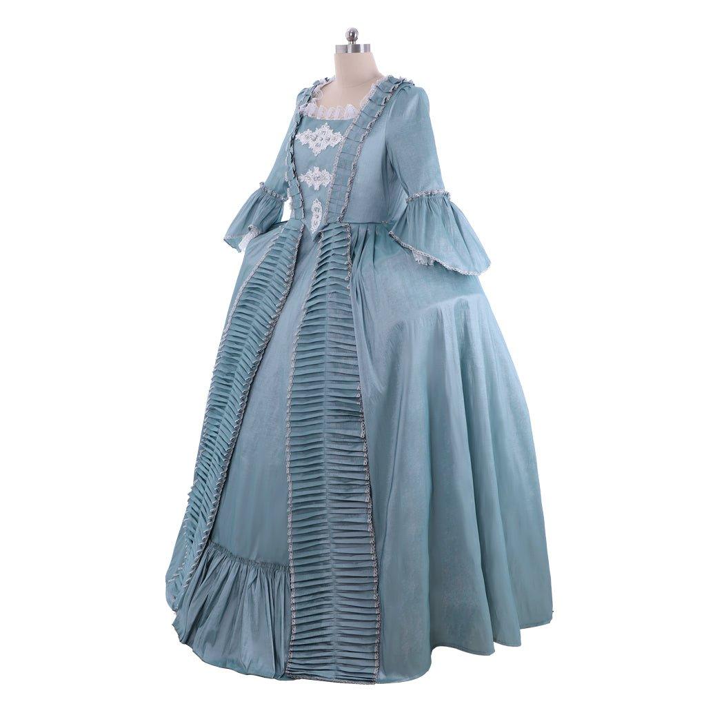 Vestido Rococo Marie Antoinette Século 18 - Elegante vestido azul com renda - Estrela Cosplay