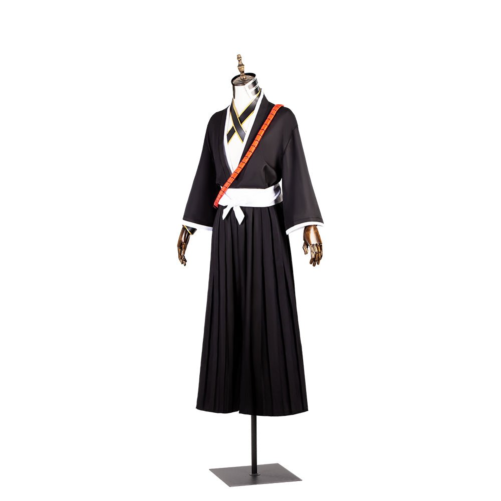 Fantasia de Ichigo Kurosaki de Bleach com Peruca, Top Preto, Calças e Traje para Halloween - Estrela Cosplay