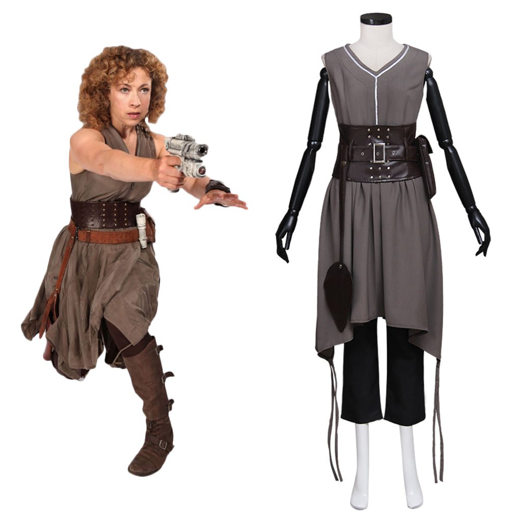 Fantasia de River Song Cosplay – Vestido de Alex Kingston | Cosplay Feminino de Série de TV de Ficção Científica - Estrela Cosplay