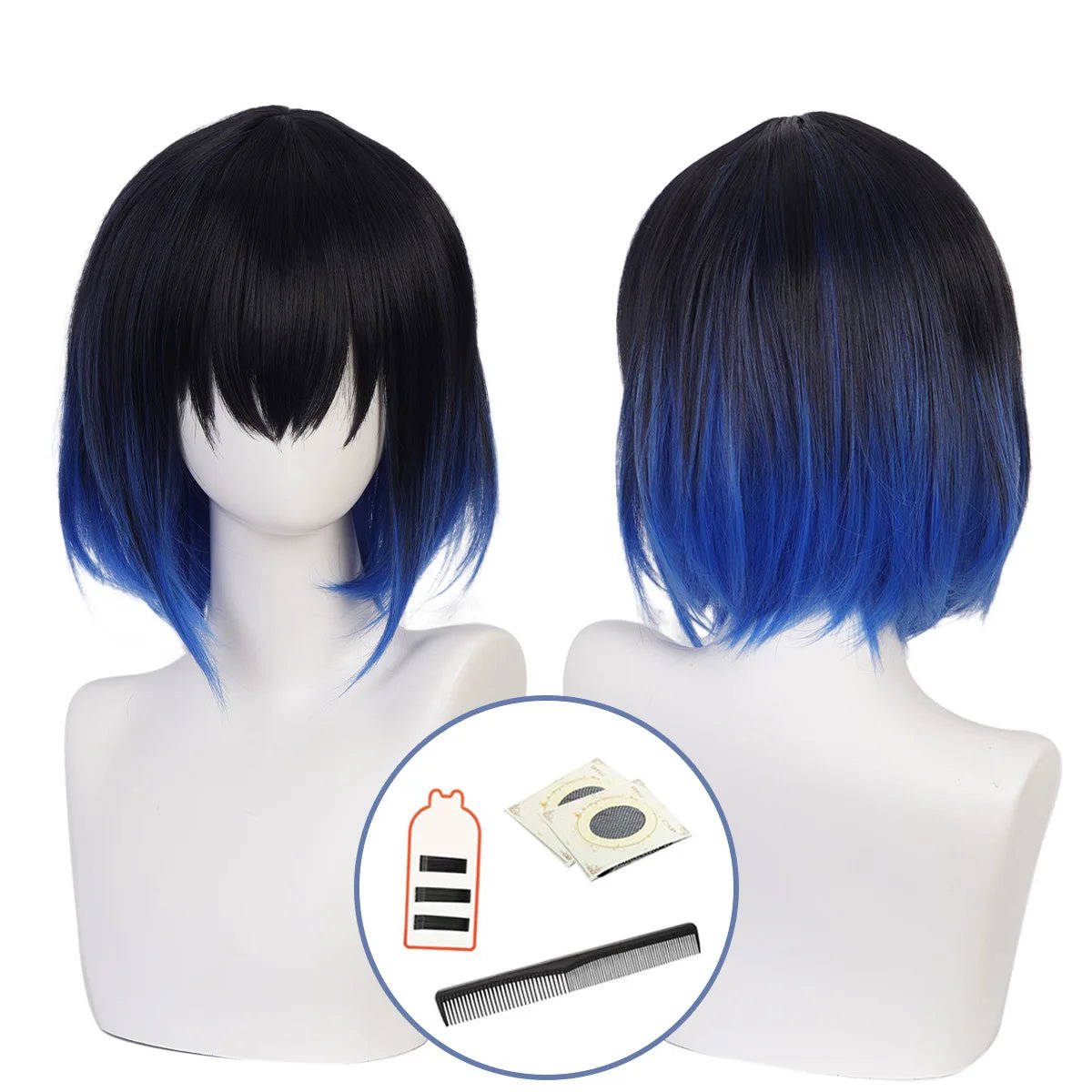 Peruca Cosplay Hashibira Inosuke Anime - Fibra Sintética Resistente ao Calor, Tamanho Ajustável - Estrela Cosplay