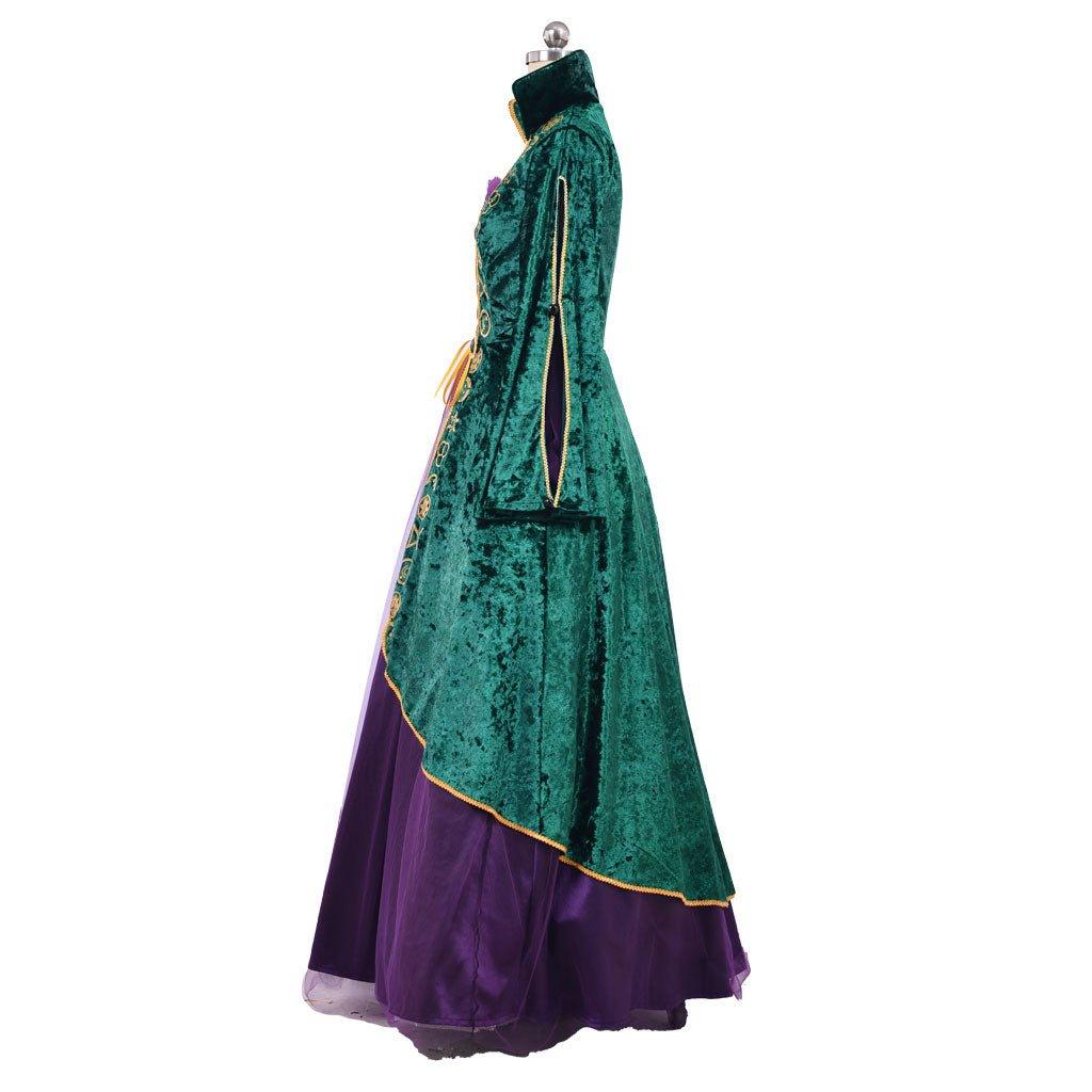 Vestido de Cosplay de Bruxa | Conjunto de Robe Renascentista Verde Medieval para Mulheres - Estrela Cosplay