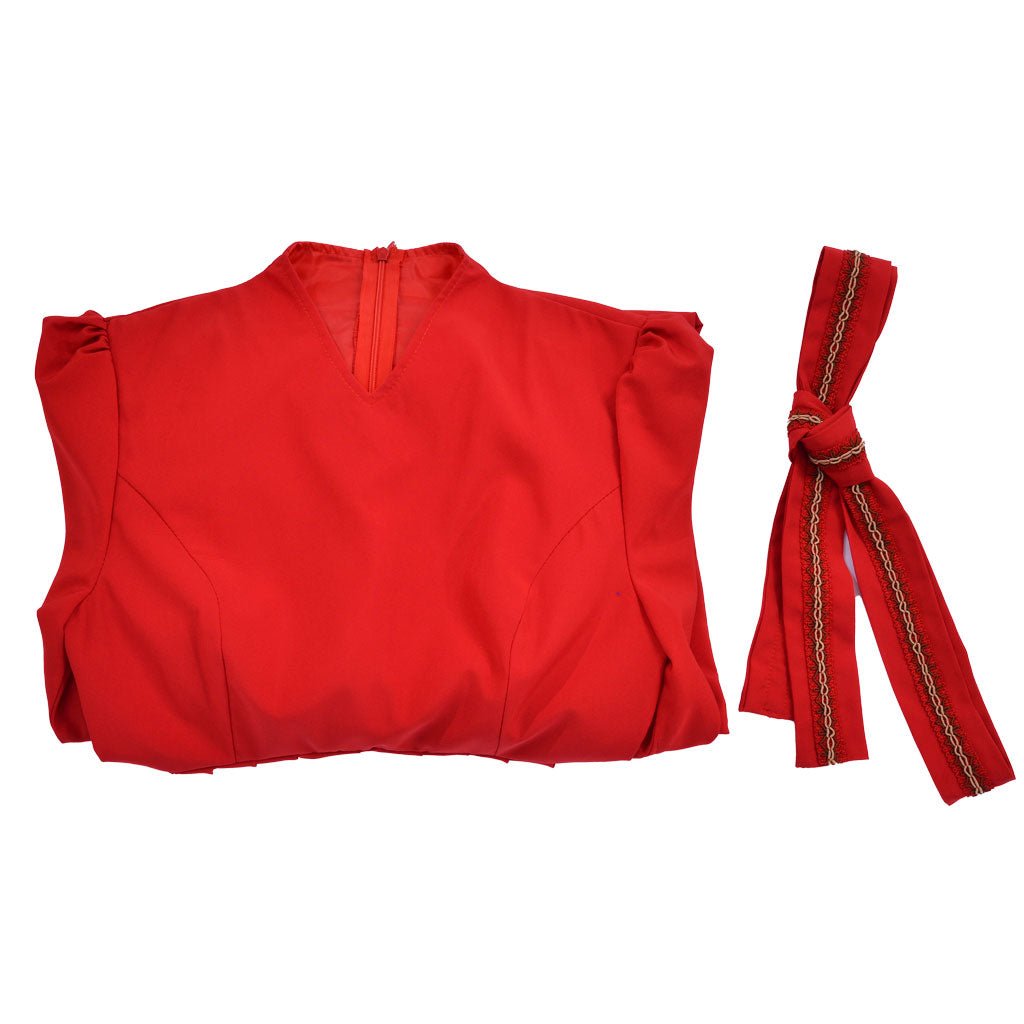Vestido de Cosplay da Princesa Buttercup do Filme The Princess Bride - Vestido Vermelho de Manga Longa Decote em V para Adultos - Estrela Cosplay