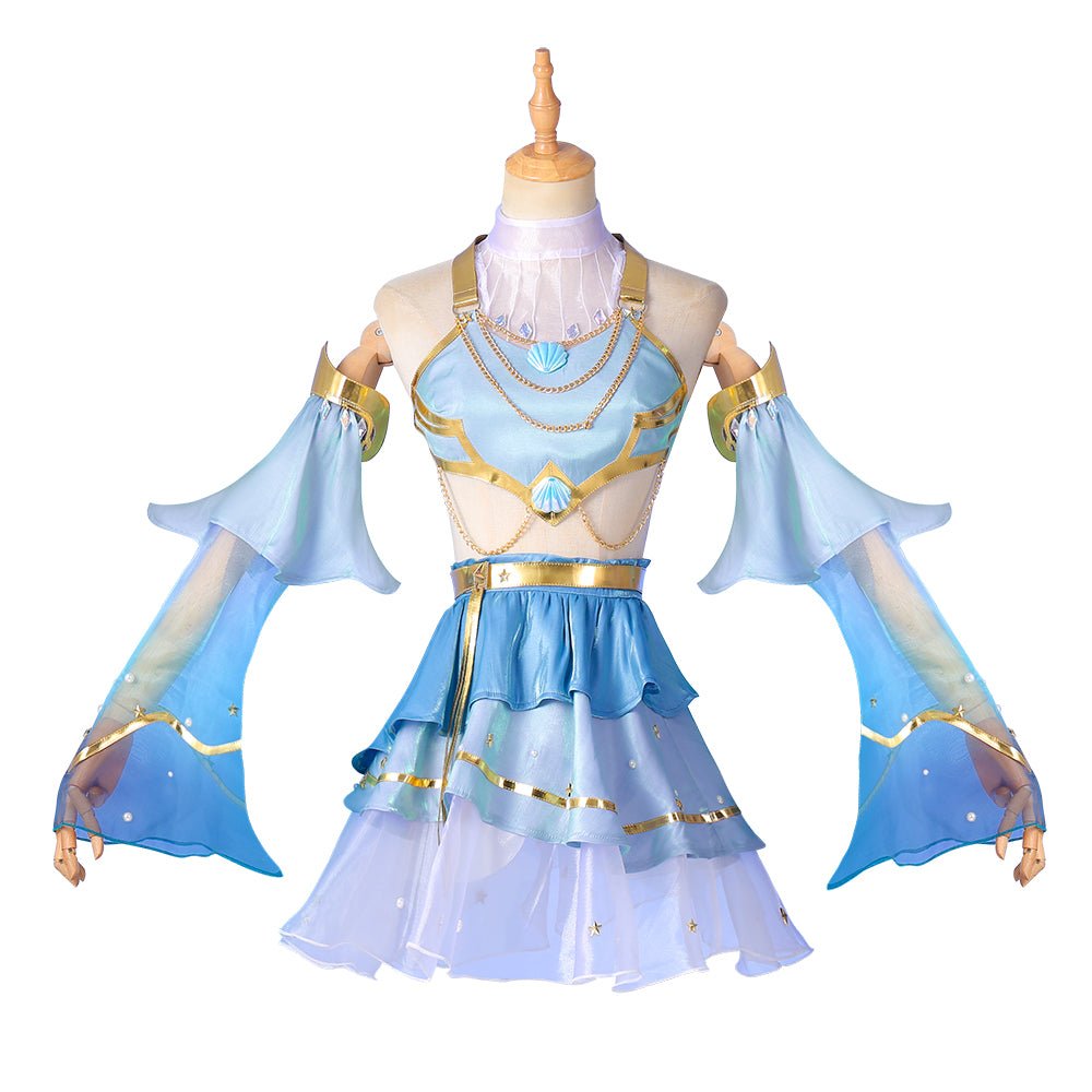 Fantasia de Seraphine de League of Legends - Ocean Song Roupa de Banho, Traje para Festa de Halloween - Estrela Cosplay