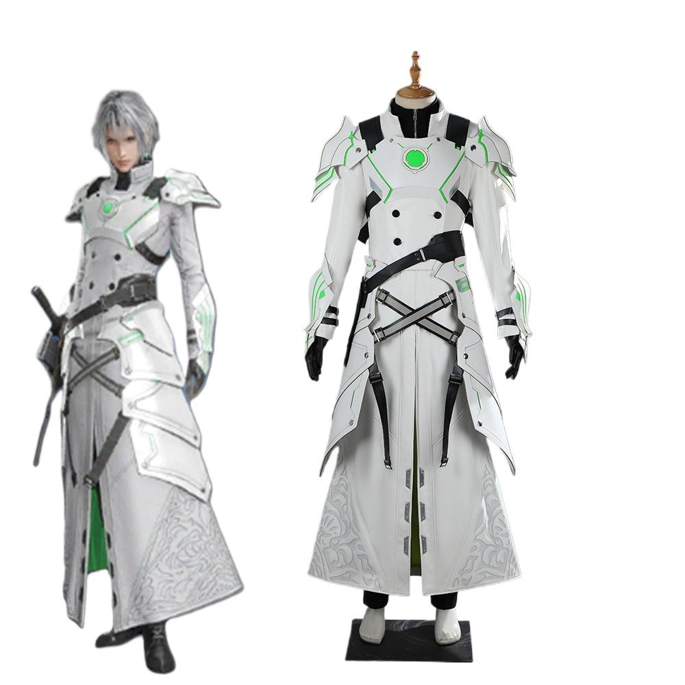 Jogo FFVII Cosplay Jovem Sephiroth Estrela do Cosplay - Fantasia Uniforme de Combate Branco Conjunto Completo Halloween Festa Carnaval Traje Guerreiro - Estrela Cosplay