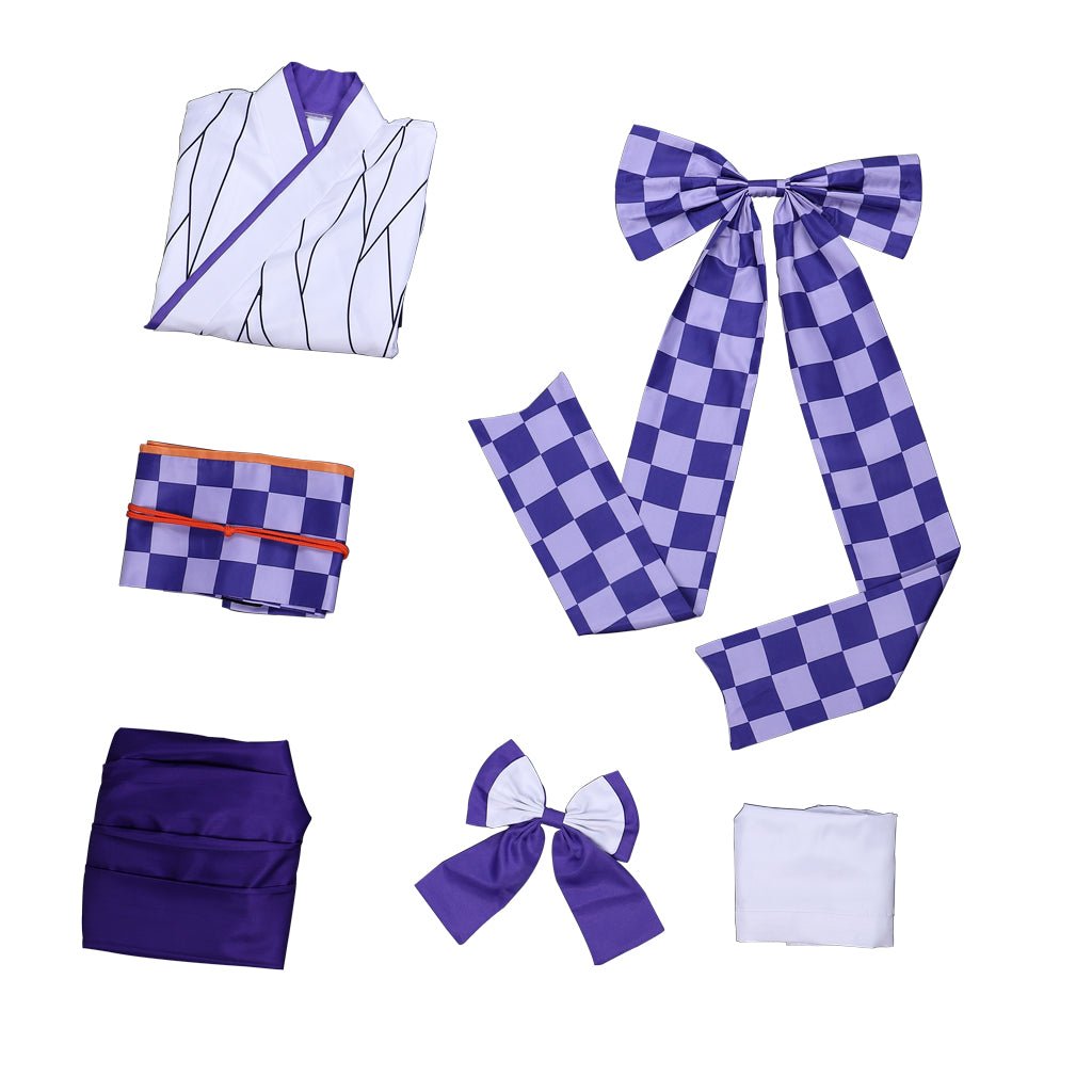 Vestido de Avental Lolita Kochou Shinobu de Demon Slayer: Kimetsu no Yaiba - Cosplay - Estrela Cosplay