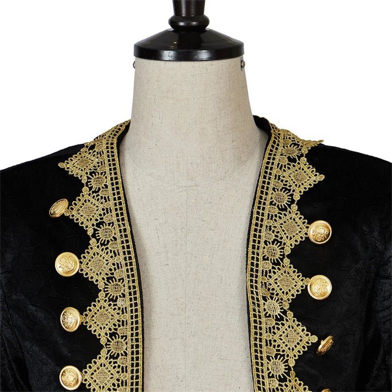 Jaqueta Gótica Princesca Vintage para Homens com Chapéu Coco | Traje Medieval Steampunk - Estrela Cosplay