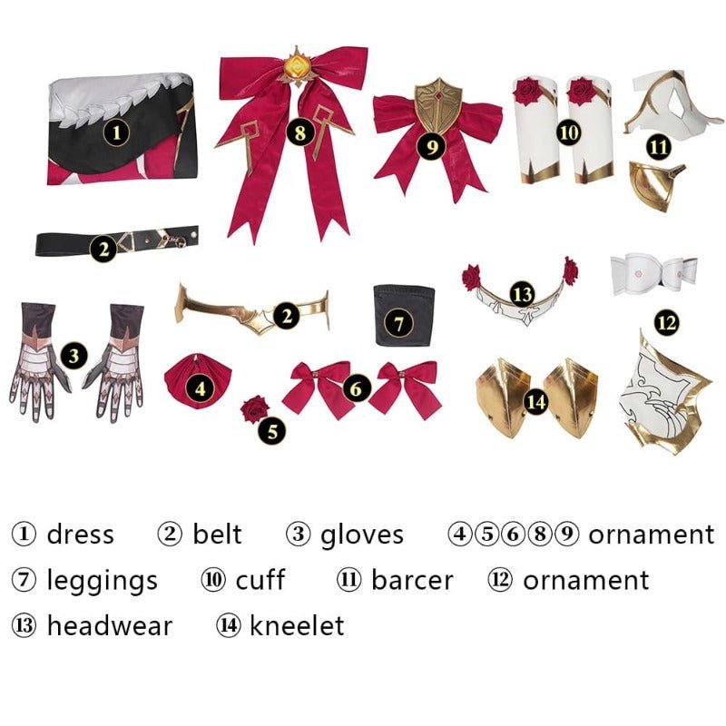 Traje de Cosplay Noelle de Genshin Impact - Conjunto Completo de Armadura de Cavaleira para Fãs - Estrela Cosplay