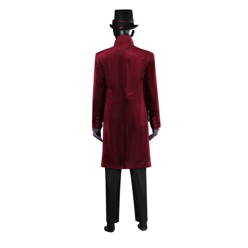 Fantasia Willy Wonka Vermelho Cosplay Timothee Chalamet Halloween - Estrela Cosplay