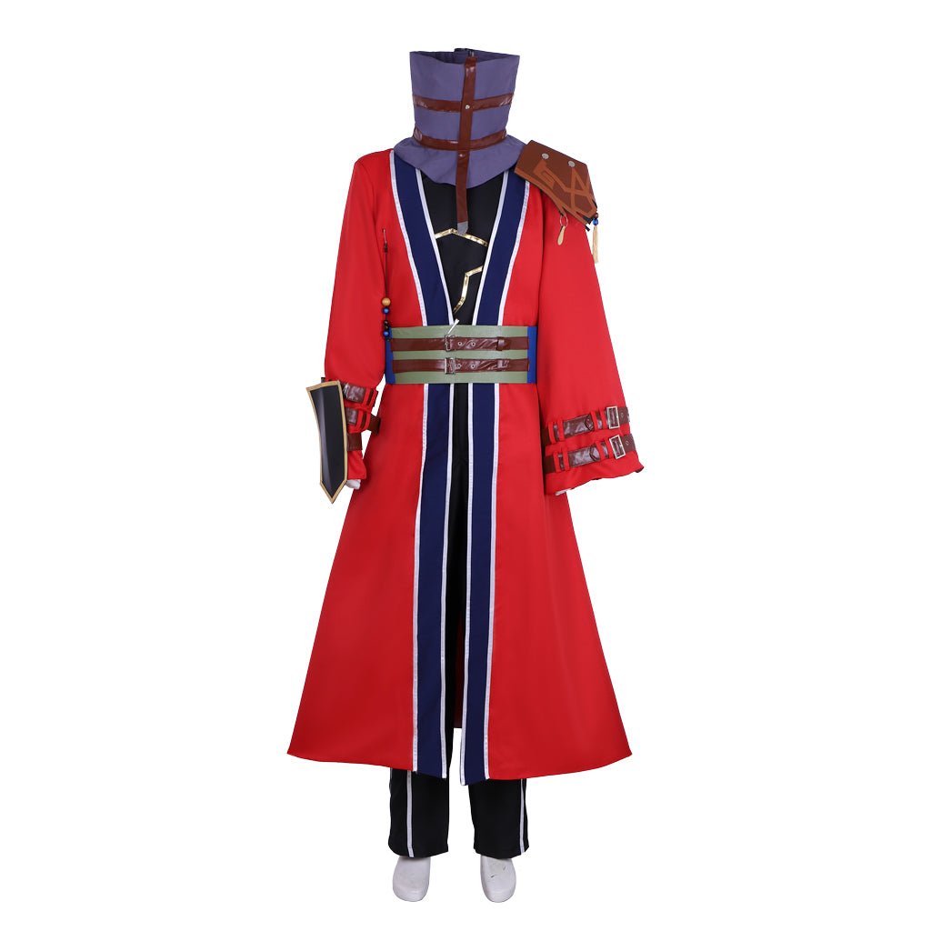 Fantasia de Cosplay de Auron de Final Fantasy X | Conjunto Completo de Terno Vermelho para Role Play - Estrela Cosplay