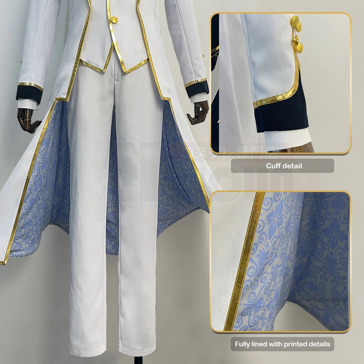Fantasia de Cosplay NAGI Blue Lock - Peruca, Casaco, Calça Uniforme Branco com Detalhes em Rosa Rede Série Anjos e Demônios - Estrela Cosplay