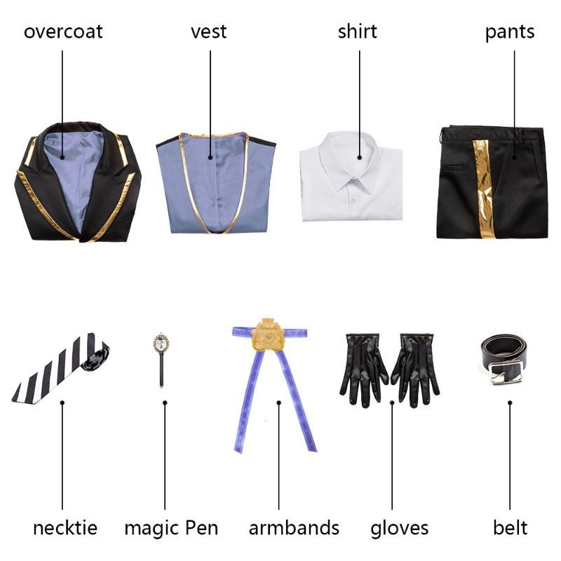 Fantasia Cosplay Twisted Wonderland Azul Floyd Jade - Conjunto Completo para Halloween - Estrela Cosplay