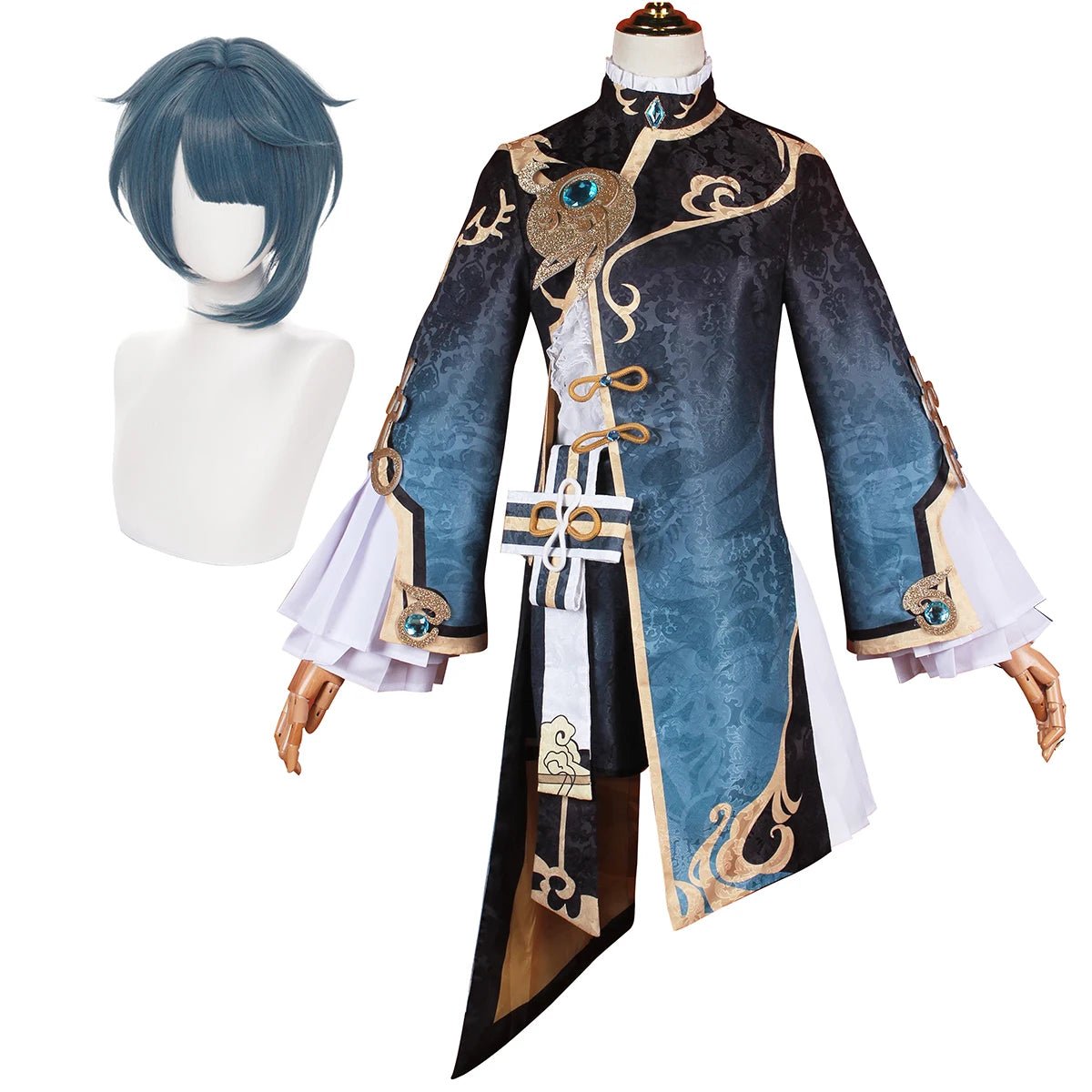Peruca de Cosplay Genshin Impact Xingqiu - Fantasia Halloween Presente Festa Drag - Estrela Cosplay