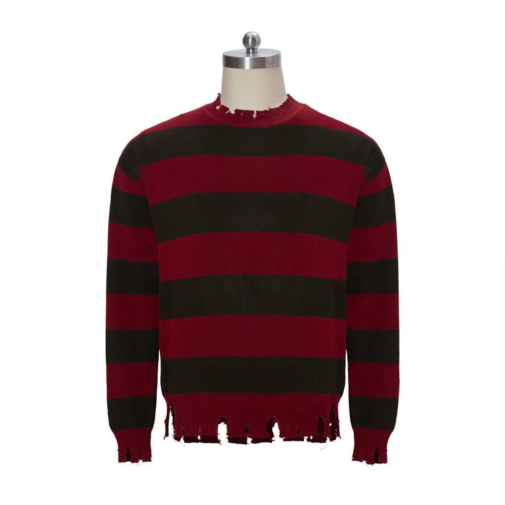 Camisola Cosplay Freddy Krueger | Filme Nightmare Street Camisola Tricotada Listrada Vermelha e Verde | Unissexo para Halloween e Vestuário Casual - Estrela Cosplay
