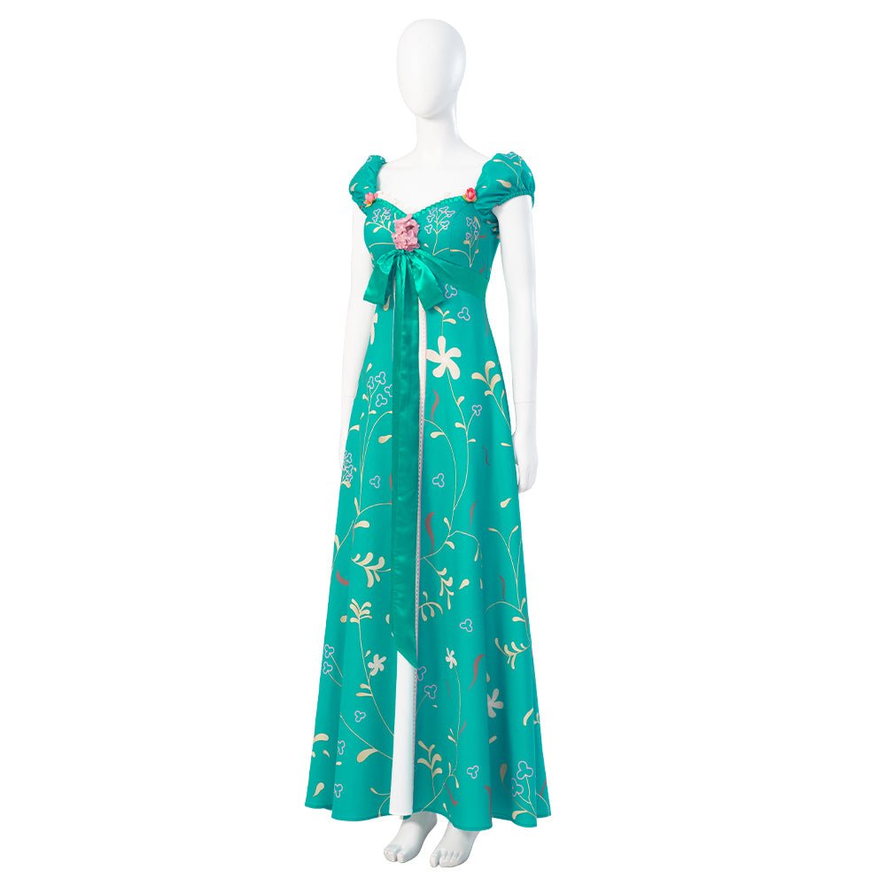 Fantasia de Cosplay da Encantada Giselle - Vestido de Festa Verde Princesa e Vestido de Noiva Branco - Estrela Cosplay