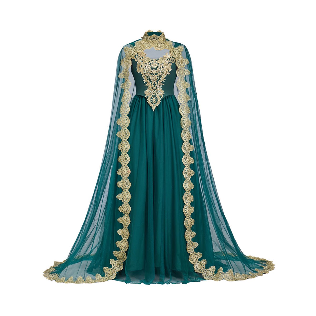Vestido Retro Verde Fantasia Cosplay - Elegância Vintage para Eventos Formais - Estrela Cosplay
