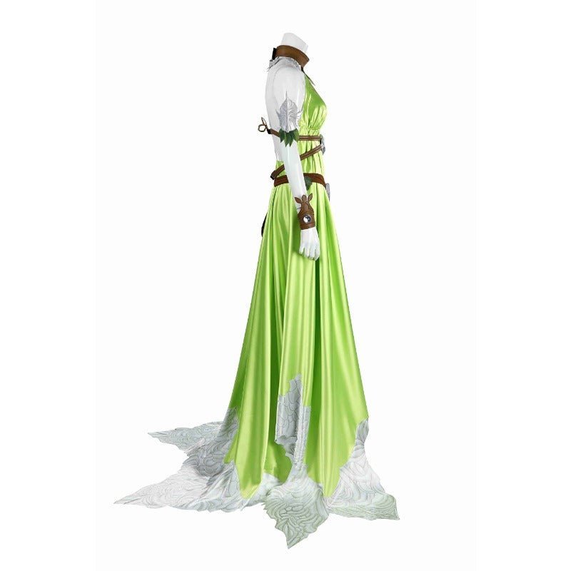 Fantasia FF14 Nophica - Vestido Longo Verde para Halloween e Festas - Estrela Cosplay