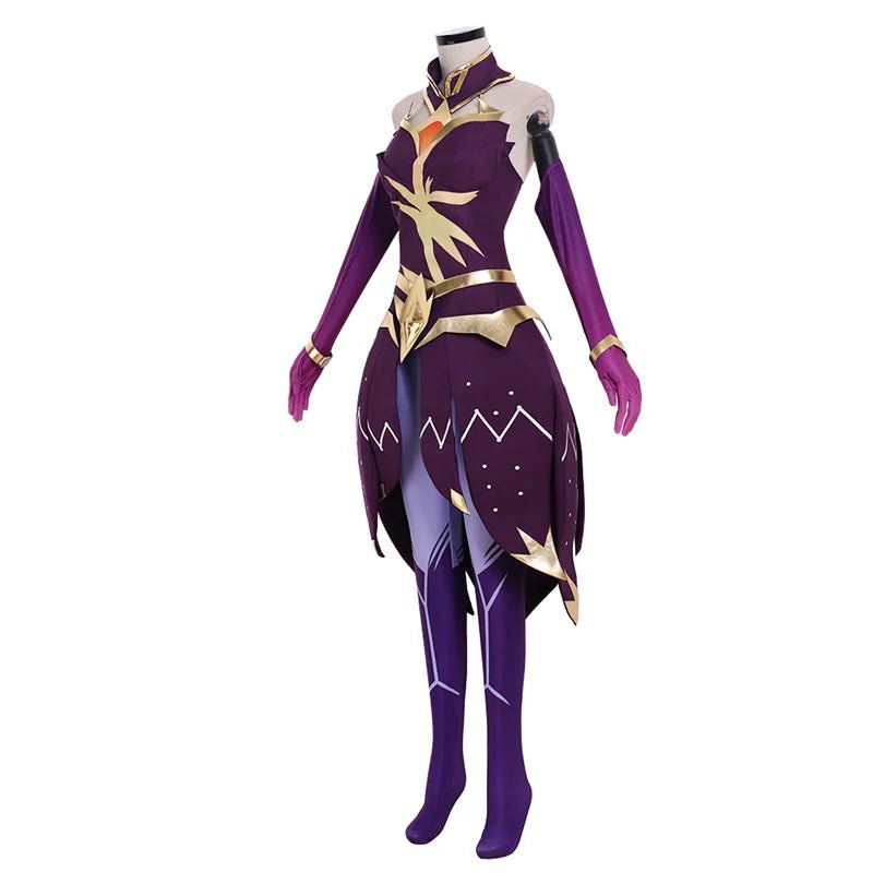 Fantasia de Cosplay Luxanna Crownguard de League of Legends - Uniforme de Batalha da Dama da Luminosidade para Mulheres - Estrela Cosplay