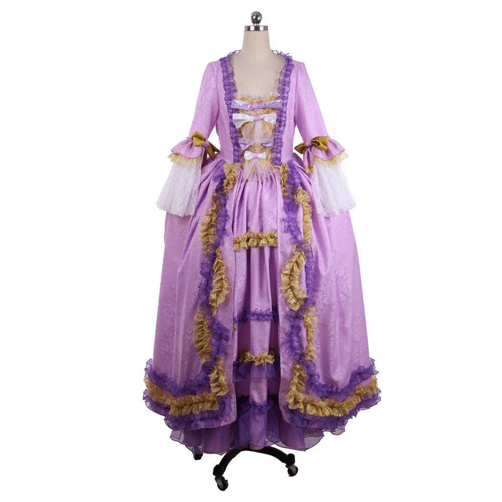 Vestido Rococó Roxo com Estampa Digital - Traje Elegante em Tafetá da Estrela do Cosplay - Estrela Cosplay