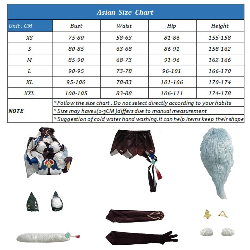 Fantasia de Cosplay Yukong Honkai Star Rail Estilo Raposa para Mulheres - Vestido para Halloween, Carnaval e Festas Temáticas - Estrela Cosplay