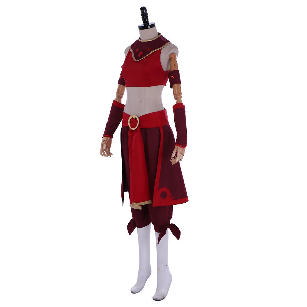 Avatar: O Último Mestre do Ar Fantasia Cosplay Guerreiras Kyoshi Suki Nação do Fogo Vestido Vermelho - Estrela Cosplay