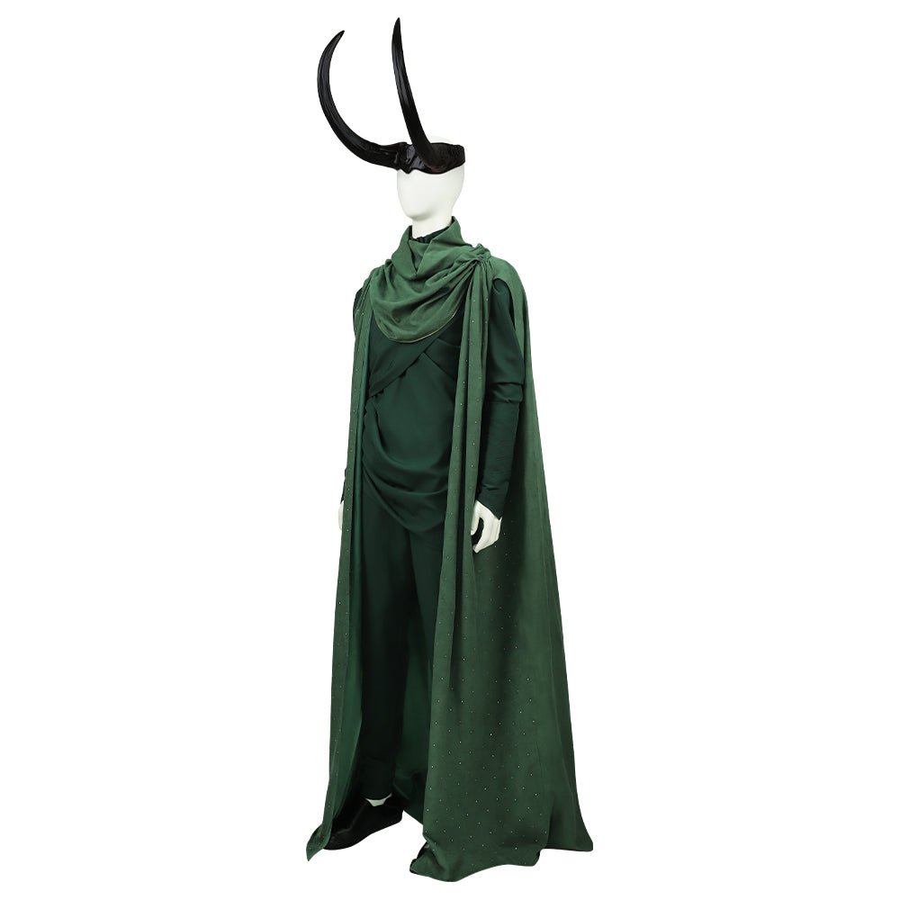 Fantasia Loki para Homem - Uniforme de Batalha Deluxe Marvel com Capa Verde - Estrela Cosplay
