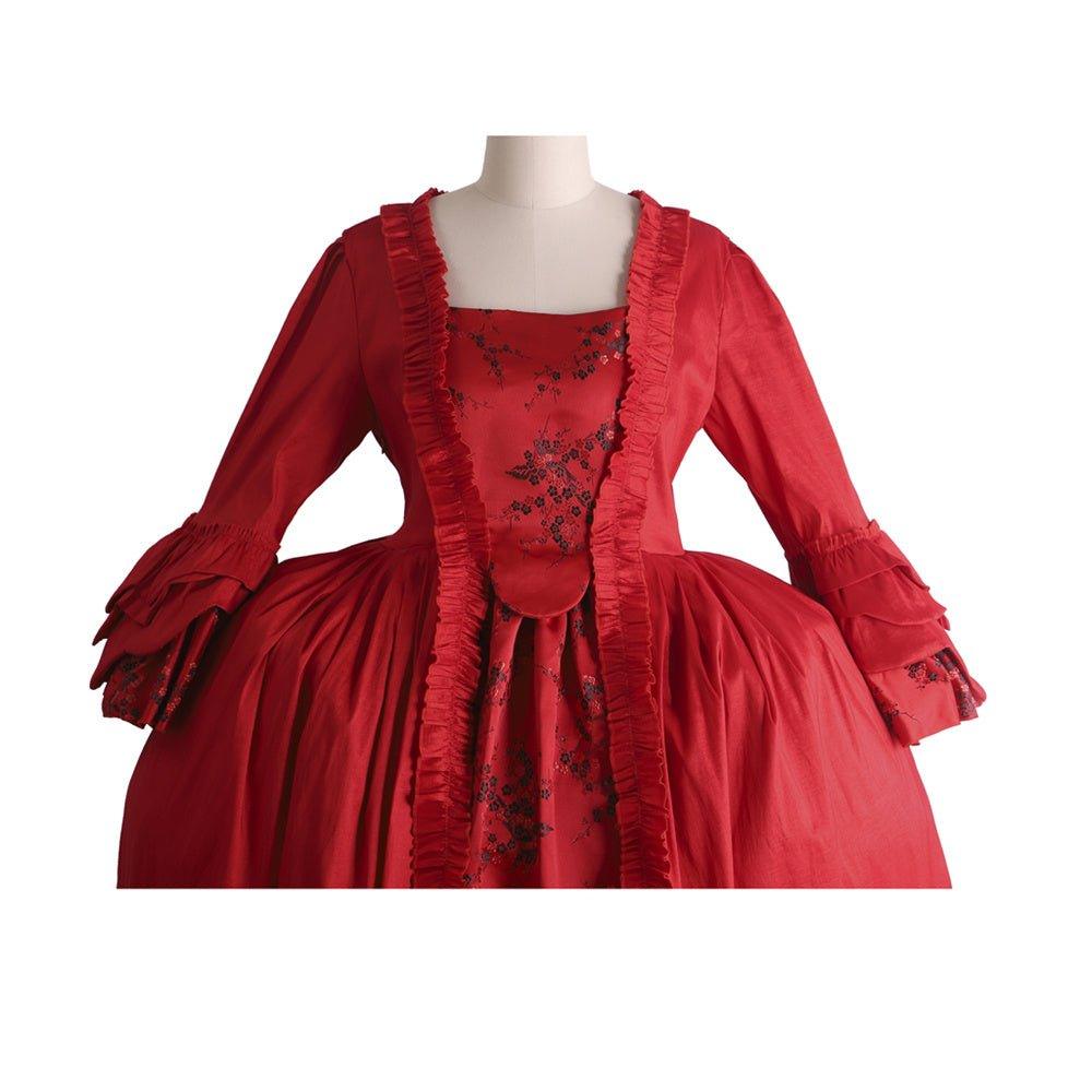 Vestido Rococó Vermelho do Século 18 com Renda - Estilo Majestoso Marie Antoinette da Estrela do Cosplay - Estrela Cosplay