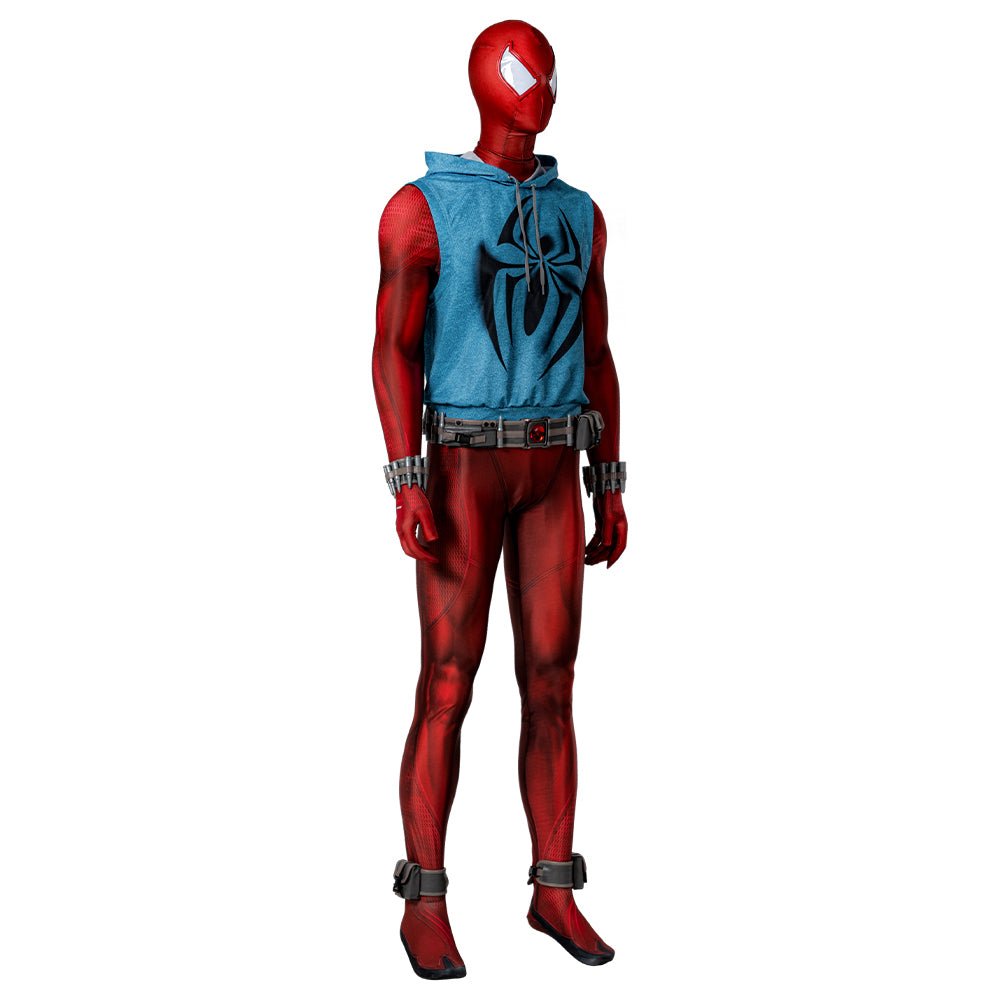 Traje Cosplay Scarlet Spider - Homem-Aranha no Aranhaverso Traje Autêntico de Super-Herói - Estrela Cosplay