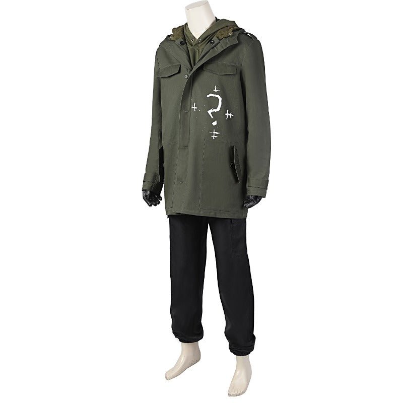 Fantasia de Cosplay do Charada Edward Nygma - Conjunto Completo com Máscara e Traje Verde Militar - Estrela Cosplay