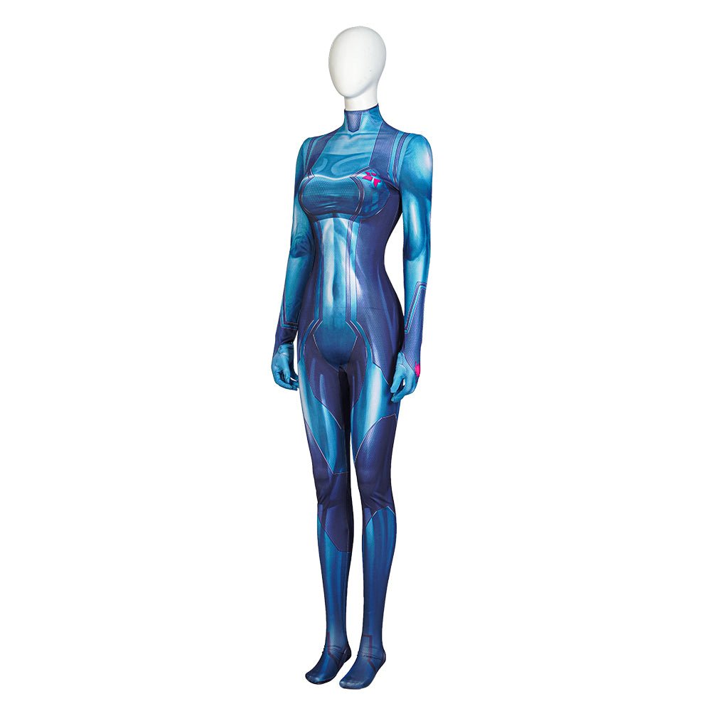 Traje de Cosplay Samus Aran Metroid Superheroi Bodysuit Spandex para Halloween - Estrela Cosplay