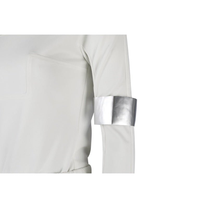 Traje de Cosplay Rainha Amidala Padmé - Roupa de Batalha Branca com Capa para Mulheres - Estrela Cosplay