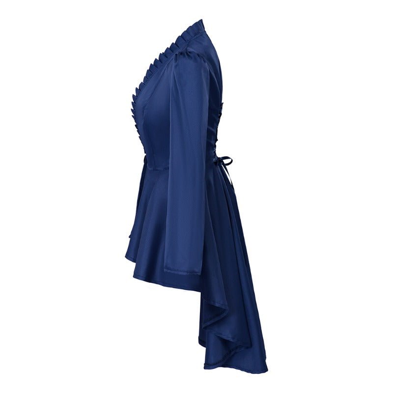 Vestido Gótico Medieval Vintage – Traje de Cosplay Feminino de Manga Longa em Silhueta Bodycon - Estrela Cosplay
