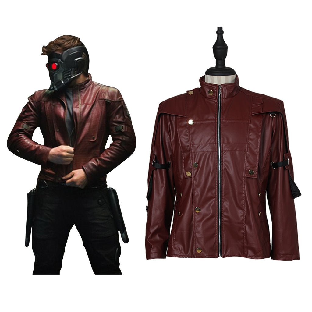 Jaqueta de Couro Star Lord Cosplay Fantasia Halloween - Guardiões da Galáxia 2 Jaqueta Curta por Estrela do Cosplay - Estrela Cosplay