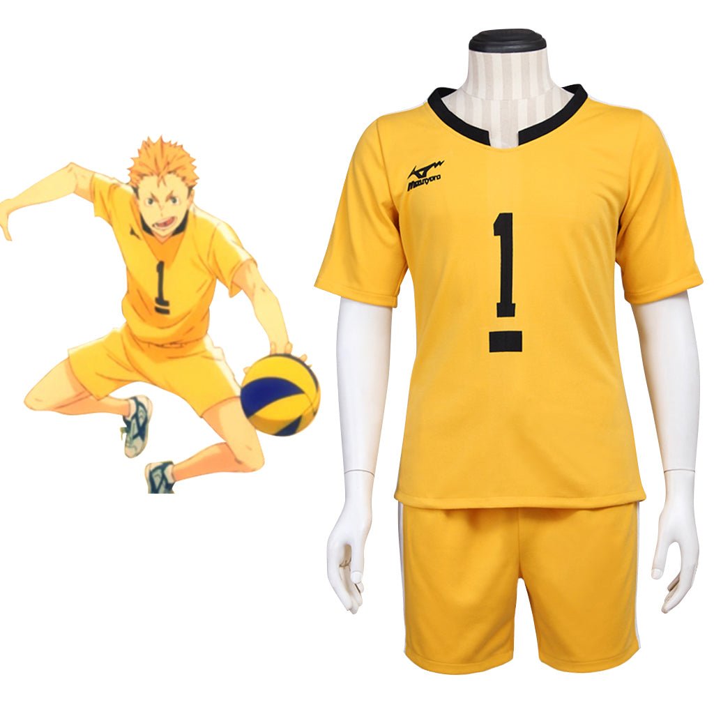 Haikyu!! Nishinoya Yu Uniforme de Vôlei Karasuno | Conjunto de Fantasia de Cosplay para Fãs de Anime - Estrela Cosplay
