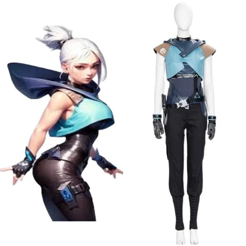 Casaco de Cosplay Valorant Jett para Mulheres | Fantasia para Halloween e Carnaval - Estrela Cosplay