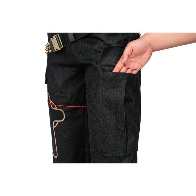 Traje de Cosplay Jackie 2077 em Couro Artificial Fato Preto para Halloween e Festas - Estrela Cosplay