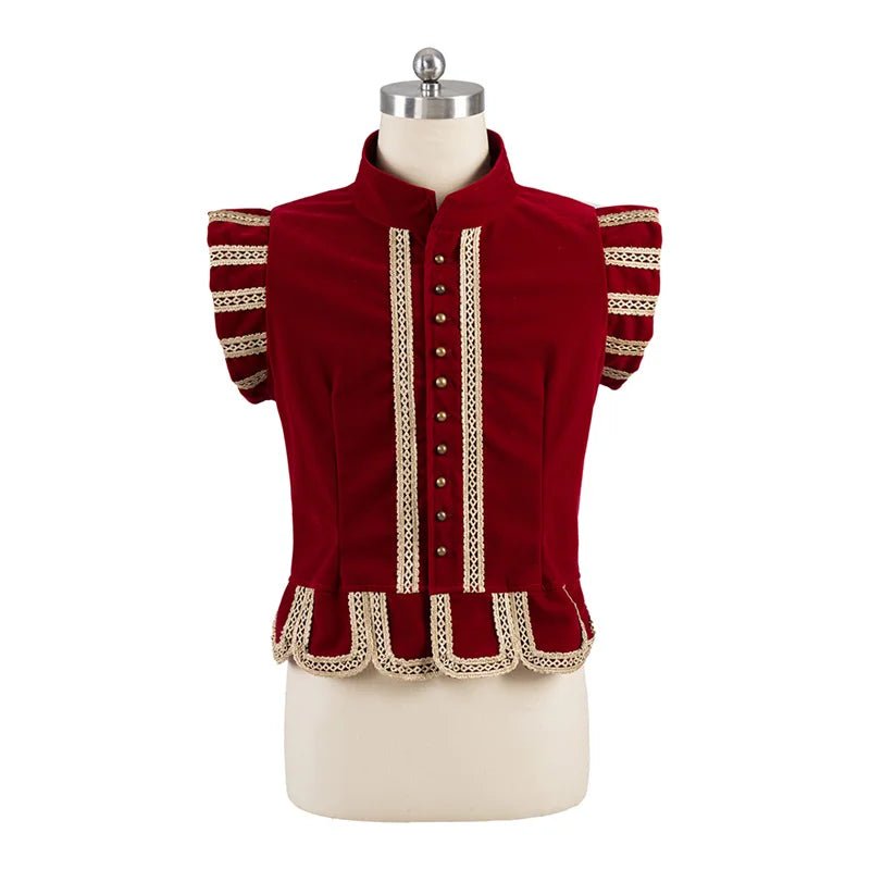 Traje de Príncipe Tudor Vermelho - Roupa Nobre Real do Renascimento Medieval para Homens | Série Cosplay Estrela do Cosplay - Estrela Cosplay