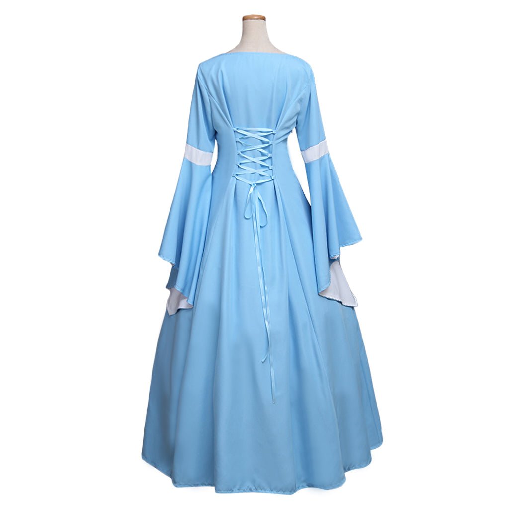 Fantasia Medieval Para Mulheres Vestido Vitoriano Gótico Azul Vintage Longo Renascença Elizabeth Feito Sob Medida - Estrela Cosplay
