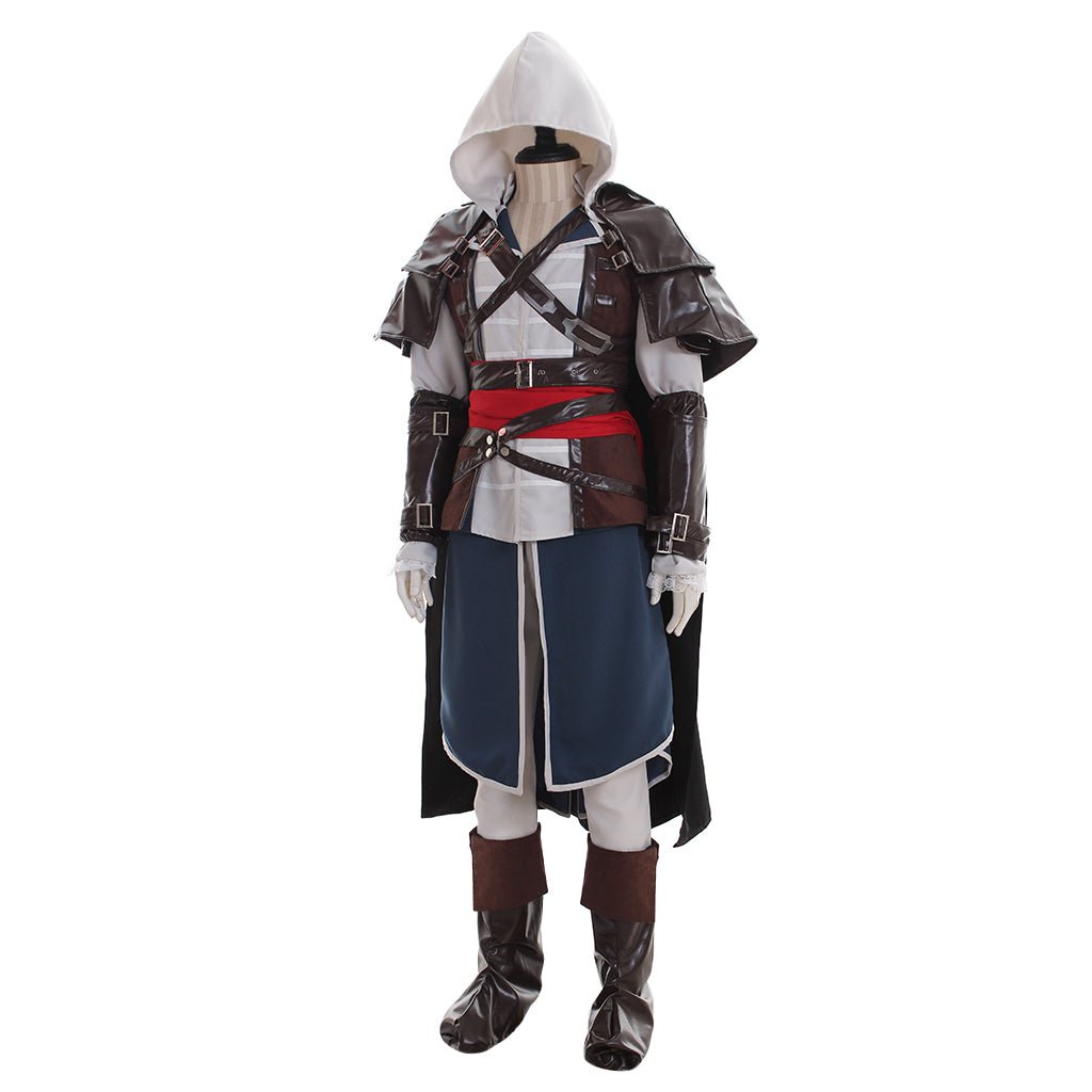 Traje Completo de Edward Kenway com Sapatos - Assassin’s Creed Black Flag para Adultos - Estrela Cosplay
