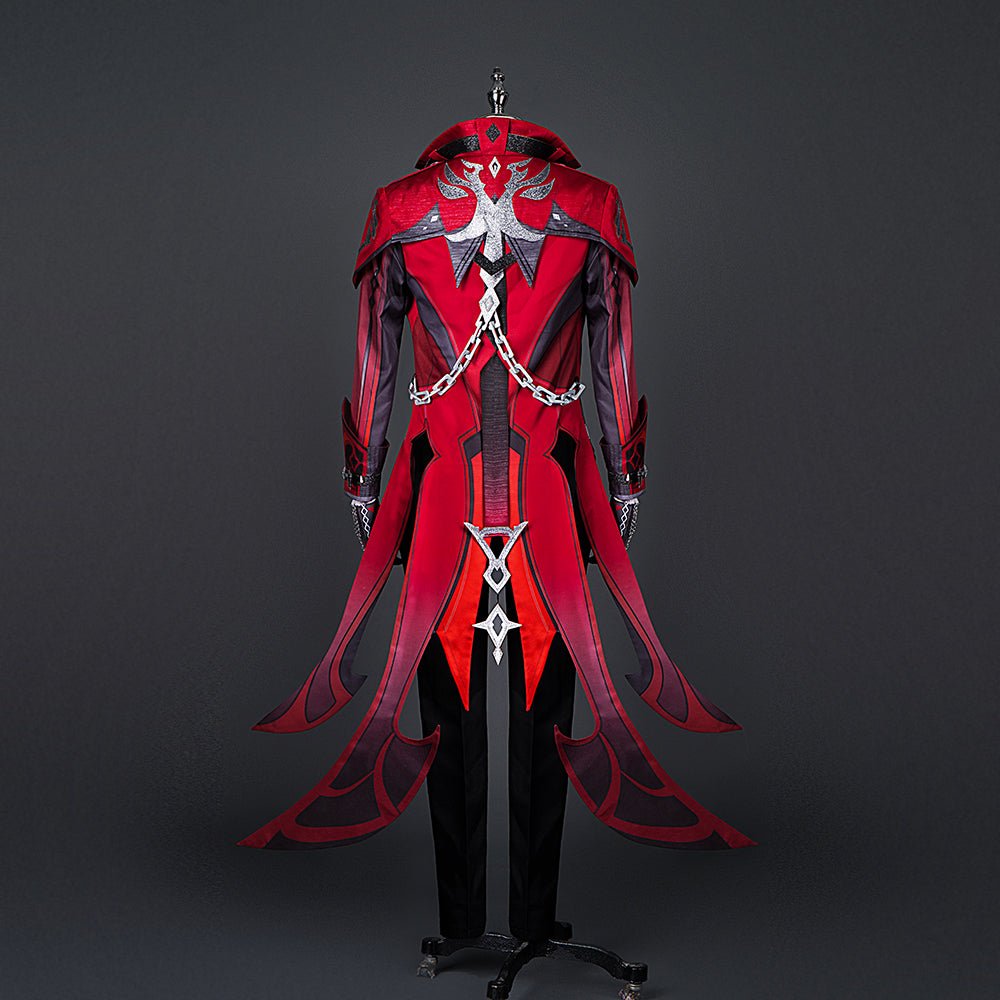 Mergulhe na Noite com o Traje de Cosplay Diluc Crepúsculo Carmesim - Genshin Impact - Estrela Cosplay